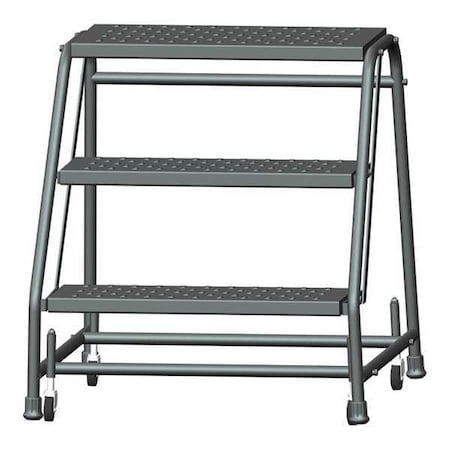 28 1/2 in H Steel Rolling Ladder, 3 Steps, 450 lb Load Capacity MPN:326P