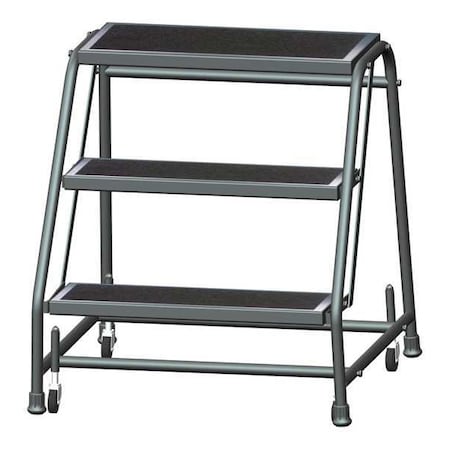 28 1/2 in H Steel Rolling Ladder, 3 Steps, 450 lb Load Capacity MPN:326RSU