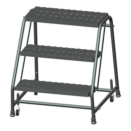 28 1/2 in H Steel Rolling Ladder, 3 Steps, 450 lb Load Capacity MPN:326X