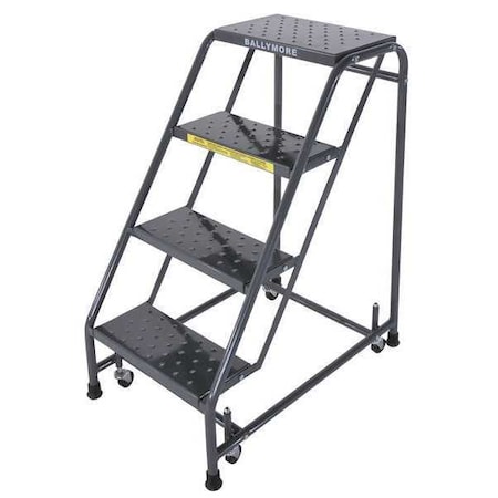 38 in H Steel Rolling Ladder, 4 Steps, 450 lb Load Capacity MPN:418P