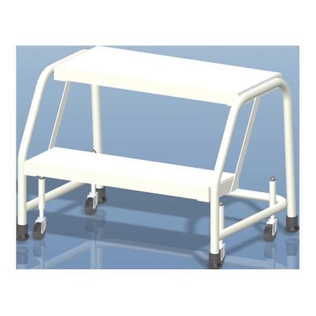 19 in H Aluminum Rolling Ladder, 2 Steps, 350 lb Load Capacity MPN:A2S30