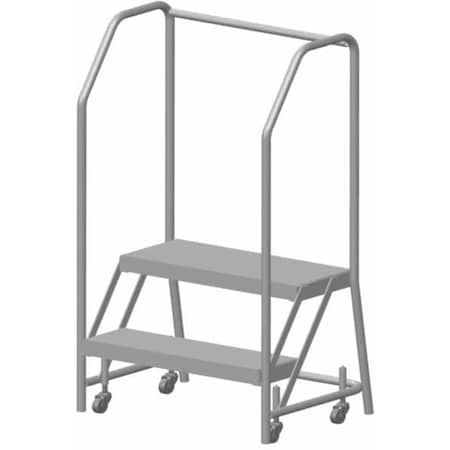 49 in H Aluminum Rolling Ladder, 2 Steps, 350 lb Load Capacity MPN:A2SH30G
