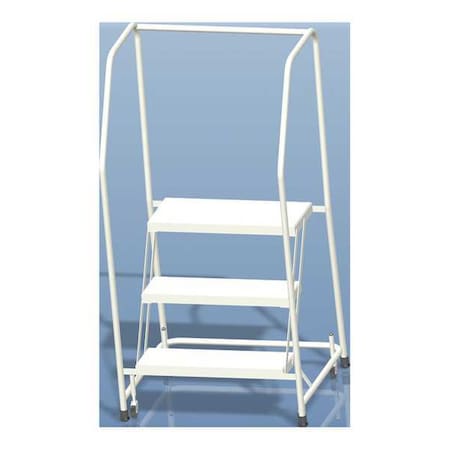 58 1/2 in H Aluminum Rolling Ladder, 3 Steps, 350 lb Load Capacity MPN:A3SH30
