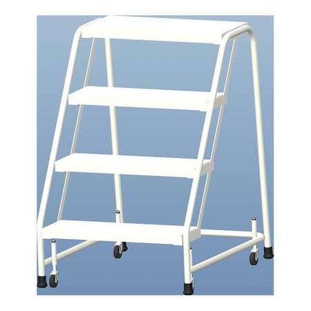 38 in H Aluminum Rolling Ladder, 4 Steps, 350 lb Load Capacity MPN:A4S30