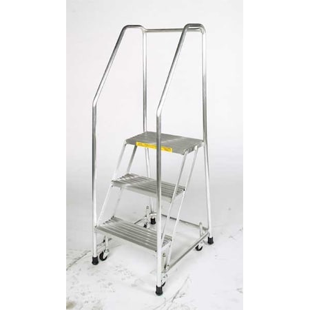 87 in H Aluminum Rolling Ladder, 6 Steps, 350 lb Load Capacity MPN:A6SH30