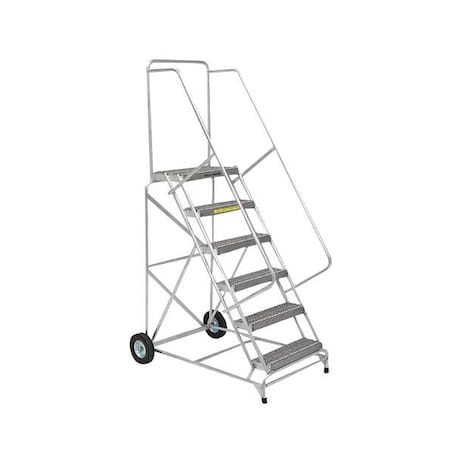 93 in H Aluminum Wheelbarrow Ladder, 6 Steps, 300 lb Load Capacity MPN:ALWB630