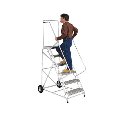 103 in H Aluminum Wheelbarrow Ladder, 7 Steps, 300 lb Load Capacity MPN:ALWB7