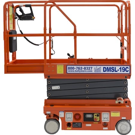 Dri Mini scissors lift 19ft, Yes Drive, 500 lb Load Capacity, 6 ft 9 in Max. Work Height MPN:DMSL-19C