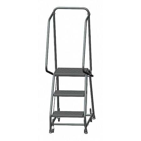 58 1/2 in H Steel Rolling Ladder, 3 Steps, 450 lb Load Capacity MPN:H318P