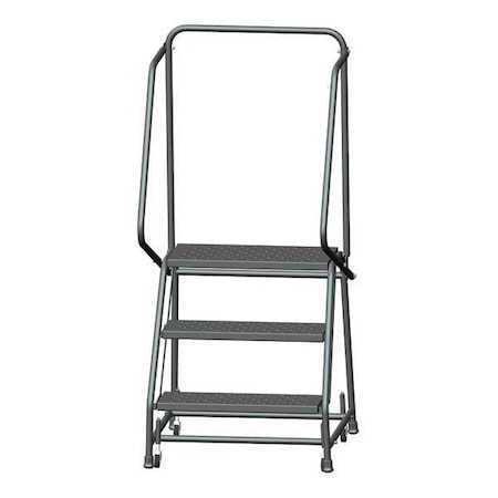 58 1/2 in H Steel Rolling Ladder, 3 Steps, 450 lb Load Capacity MPN:H326PSU