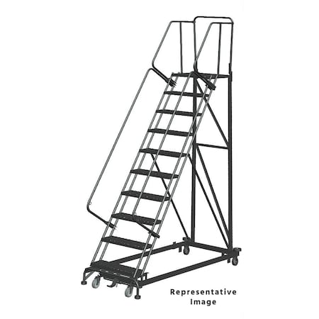 Stairway Slope Roll Ladder, Steel, 100 in. MPN:HDS-10-R