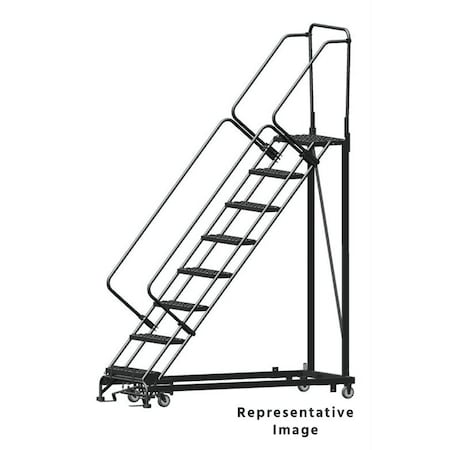 Stairway Slope Roll Ladder, Steel, 80 in.H MPN:HDS-8-R