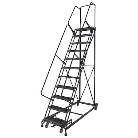 133 in H Steel Rolling Ladder, 10 Steps, 800 lb Load Capacity MPN:ML103214P