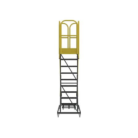 132 in H Steel Rolling Ladder, 9 Steps MPN:PL093228G