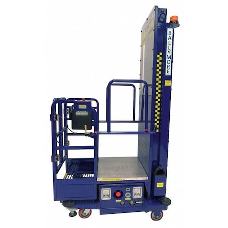 Mobile Personnel Lift, Push-Around Drive, 650 lb Load Capacity, 7 ft 10 in Max. Work Height MPN:PS-12S