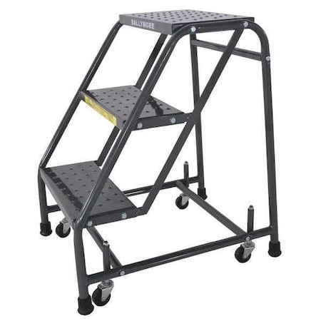 63 in H Steel Stock Picking Rolling Ladder, 3 Steps, 450 lb Load Capacity MPN:SW320P