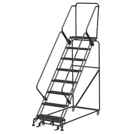 113 in H Steel Stock Picking Rolling Ladder, 8 Steps, 450 lb Load Capacity MPN:SW832P