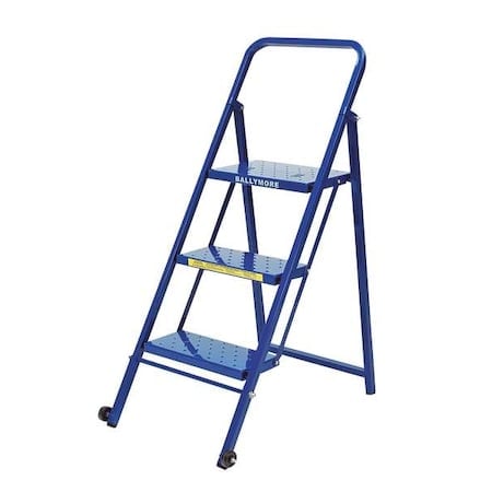 46 in H Steel Folding Rolling Ladder, 3 Steps, 300 lb Load Capacity MPN:TL318