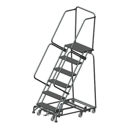 93 in H Steel Rolling Ladder, 6 Steps, 450 lb Load Capacity MPN:WA-AD-063214P