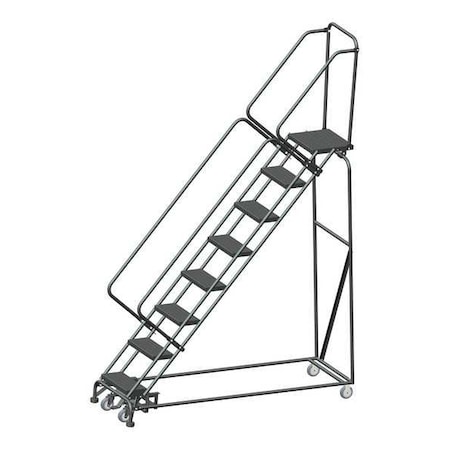 113 in H Steel Rolling Ladder, 8 Steps, 450 lb Load Capacity MPN:WA-SW082414PSU