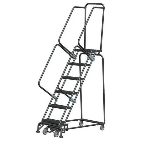 93 in H Steel Rolling Ladder, 6 Steps, 450 lb Load Capacity MPN:WA062414P