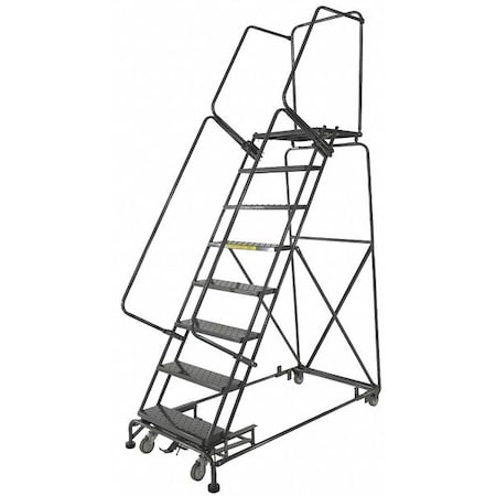 113 in H Steel Rolling Ladder, 8 Steps, 450 lb Load Capacity MPN:WA083221P