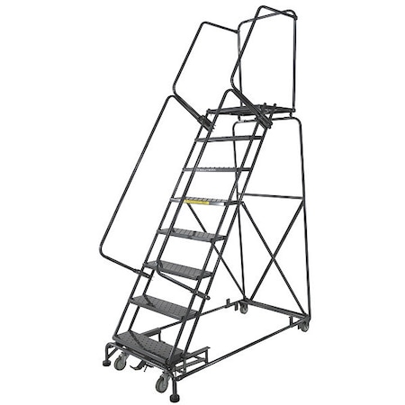 113 in H Steel Rolling Ladder, 8 Steps, 450 lb Load Capacity MPN:WA083221RSU
