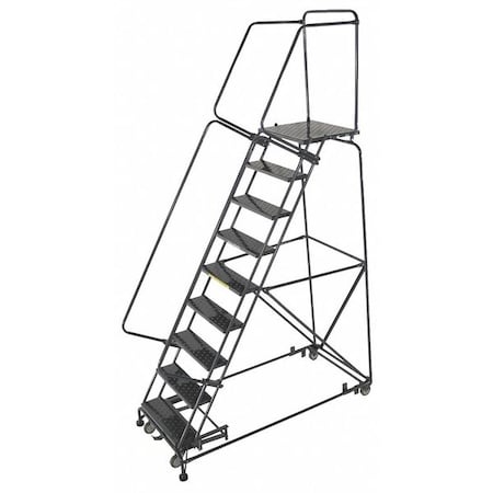 123 in H Steel Rolling Ladder, 9 Steps, 450 lb Load Capacity MPN:WA093221P