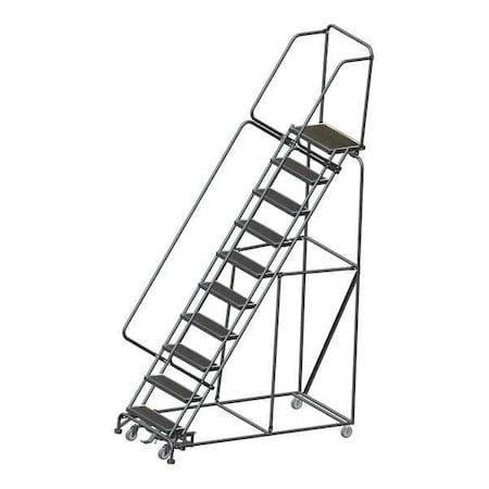 133 in H Steel Rolling Ladder, 10 Steps, 450 lb Load Capacity MPN:WA103214R