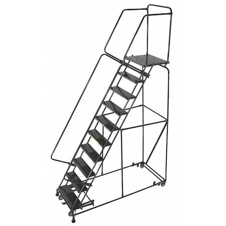 133 in H Steel Rolling Ladder, 10 Steps, 450 lb Load Capacity MPN:WA103221P