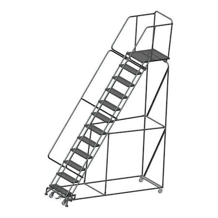 153 in H Steel Rolling Ladder, 12 Steps, 450 lb Load Capacity MPN:WA123228X