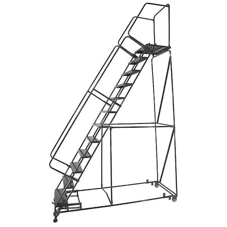 185 in H Steel Rolling Ladder, 14 Steps, 450 lb Load Capacity MPN:WA144021R