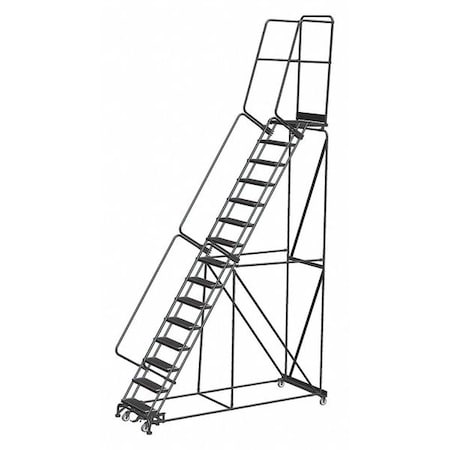 195 in H Steel Rolling Ladder, 15 Steps, 450 lb Load Capacity MPN:WA154021P
