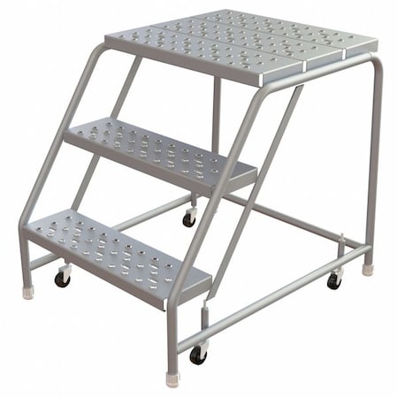 2.5 ft H Aluminum Rolling Ladder, 3 Steps, 350 lb Load Capacity MPN:WLAR003246-D4