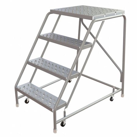 3.3 ft H Aluminum Rolling Ladder, 4 Steps, 350 lb Load Capacity MPN:WLAR004246-D4