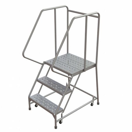 5.2 ft H Aluminum Rolling Ladder, 3 Steps, 350 lb Load Capacity MPN:WLAR103246-D4