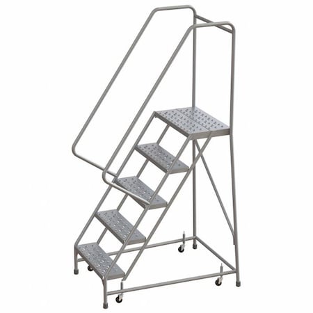6.8 ft H Aluminum Rolling Ladder, 5 Steps, 350 lb Load Capacity MPN:WLAR105246
