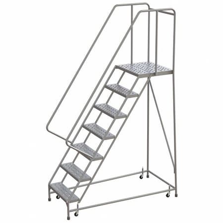 8.5 ft H Aluminum Rolling Ladder, 7 Steps, 350 lb Load Capacity MPN:WLAR107246-D4