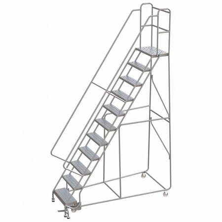 11.8 ft H Aluminum Rolling Ladder, 11 Steps, 350 lb Load Capacity MPN:WLAR111246