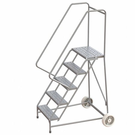 6.8 ft H Aluminum Wheelbarrow Ladder, 5 Steps, 350 lb Load Capacity MPN:WLARTR105246