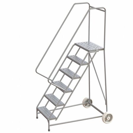 7.7 ft H Aluminum Wheelbarrow Ladder, 6 Steps, 350 lb Load Capacity MPN:WLARTR106246