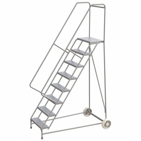 9.3 ft H Aluminum Wheelbarrow Ladder, 8 Steps, 350 lb Load Capacity MPN:WLARTR108246