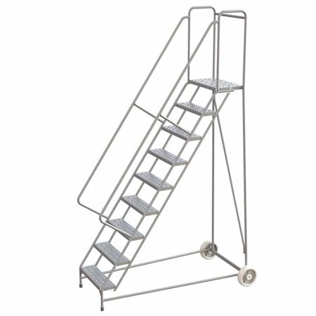 10.2 ft H Aluminum Wheelbarrow Ladder, 9 Steps, 350 lb Load Capacity MPN:WLARTR109246