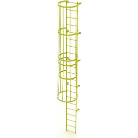 Ballymore 22 Step Steel Caged Fixed Access Ladder Yellow KDFC1122-Y