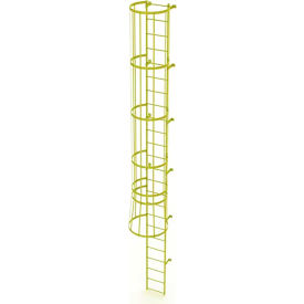 Ballymore 29 Step Steel Caged Fixed Access Ladder Yellow KDFC1129-Y
