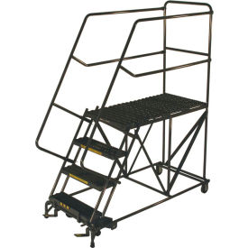 4 Step Stairway Slope Work Platform W/ Handrails - 36