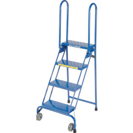 Ballymore 4 Step Lock-N-Stock Folding Rolling Ladder 350 Lb. Capacity LS4247