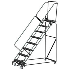 10 Step Steel Slope Rolling Ladder Weight Actuated Lock 24