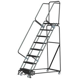 7 Step Steel Rolling Ladder w/ Weight Actuated Lock Step 16