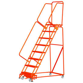 9 Step Steel Rolling Ladder w/ Weight Actuated Lock 24